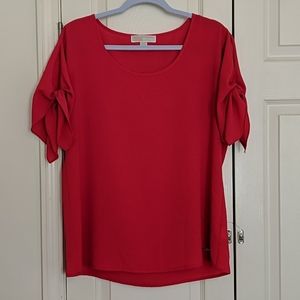 Michael Kors | Red Tie-Sleeves Top